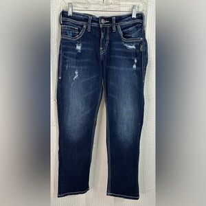 Silver Jeans Co. Distressed Denim Suki Capri